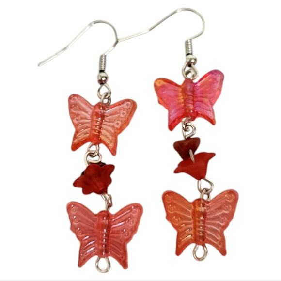 Kawaii Fairycore Butterfly Dangle Earrings - Picture 1 of 2